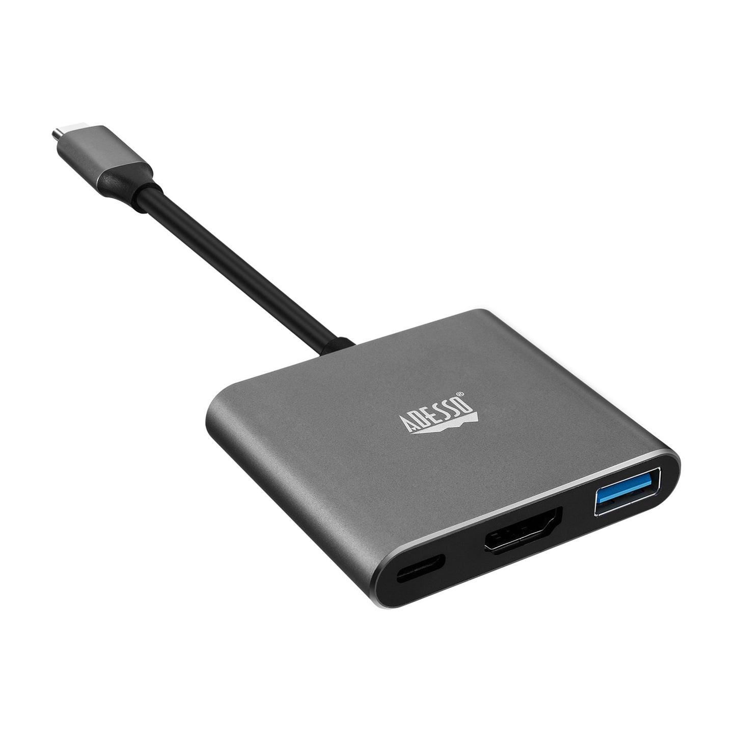 Estación de acoplamiento multipuerto USB-C 3 en 1 Adesso AUH-4010 - Plateada