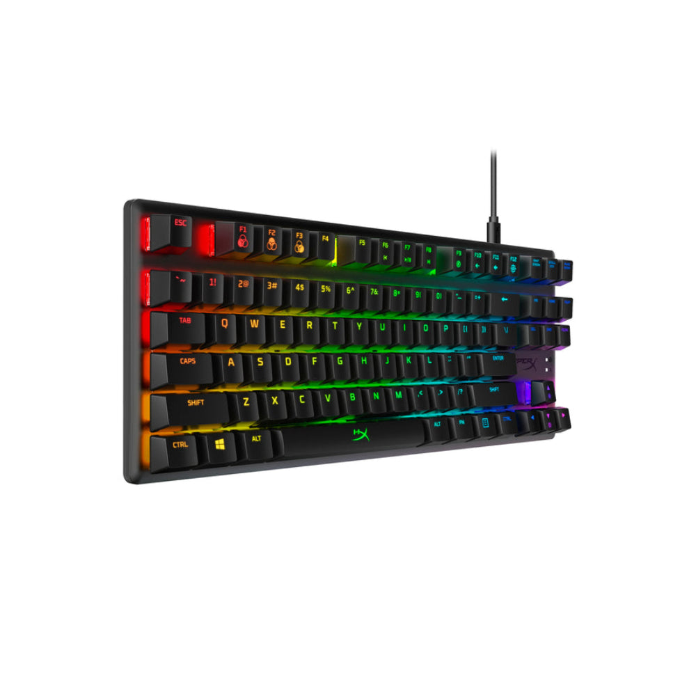 Teclado mecánico táctil para juegos HyperX Alloy Origins Core Tenkeyless con cable y retroiluminación RGB, color negro