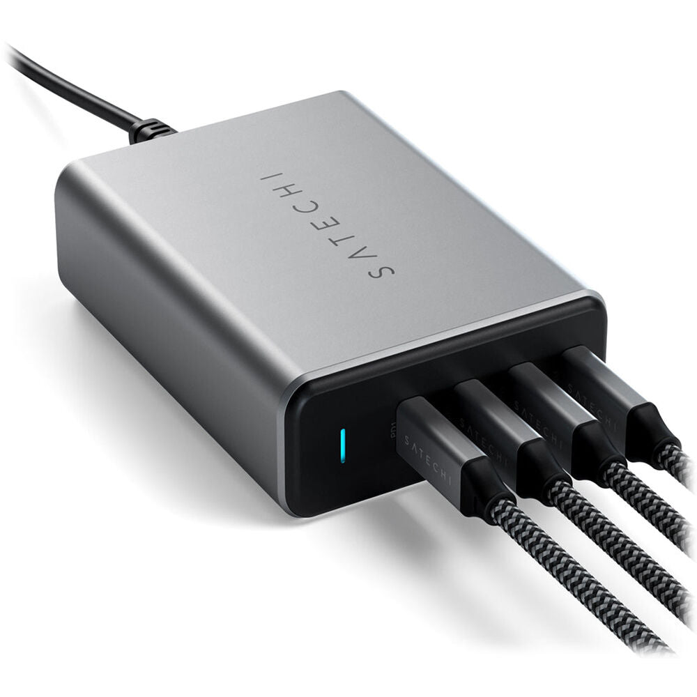 Cargador Satechi PD GaN de 4 puertos USB tipo C de 165 W, color