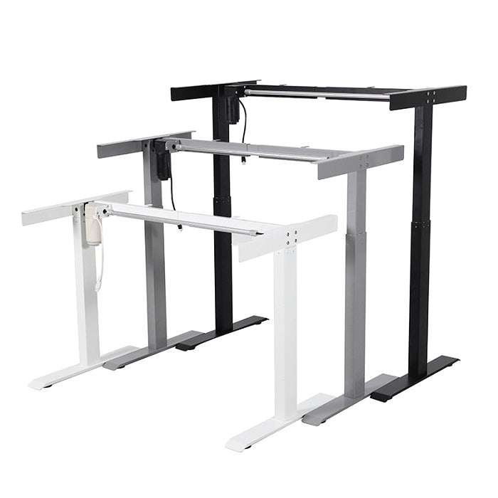 Black Widow Electric Standing Desk - White