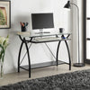 Newport 39.75" Computer Desk with Lower Storage Shelf by OSP Designs - Black/Transparent