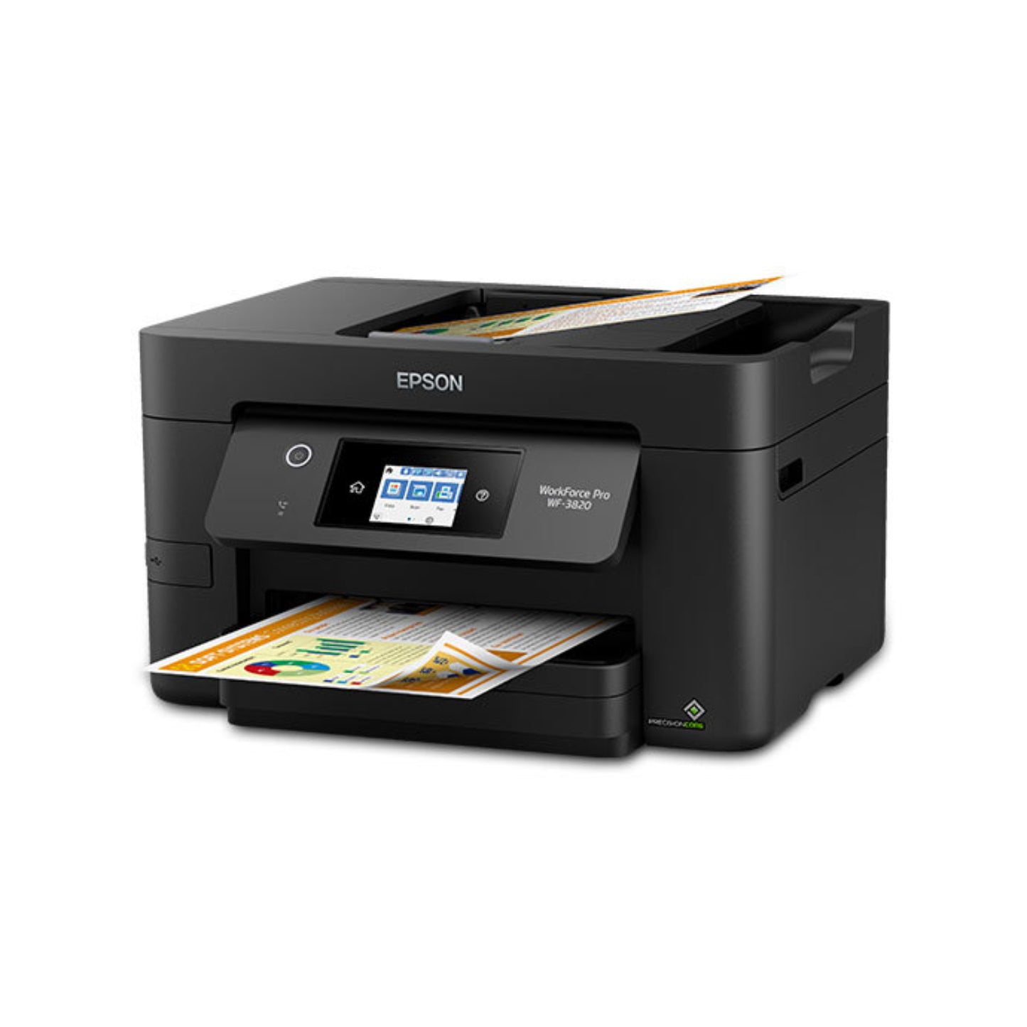 Impresora de inyección de tinta a color inalámbrica multifunción Epson WorkForce Pro WF-3820 (negra) 