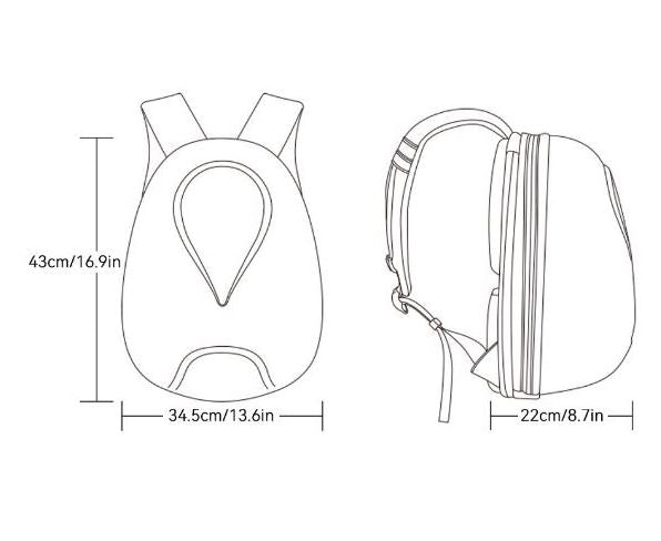 Mochila LED con forma de corazón LOY-SEA - Azul