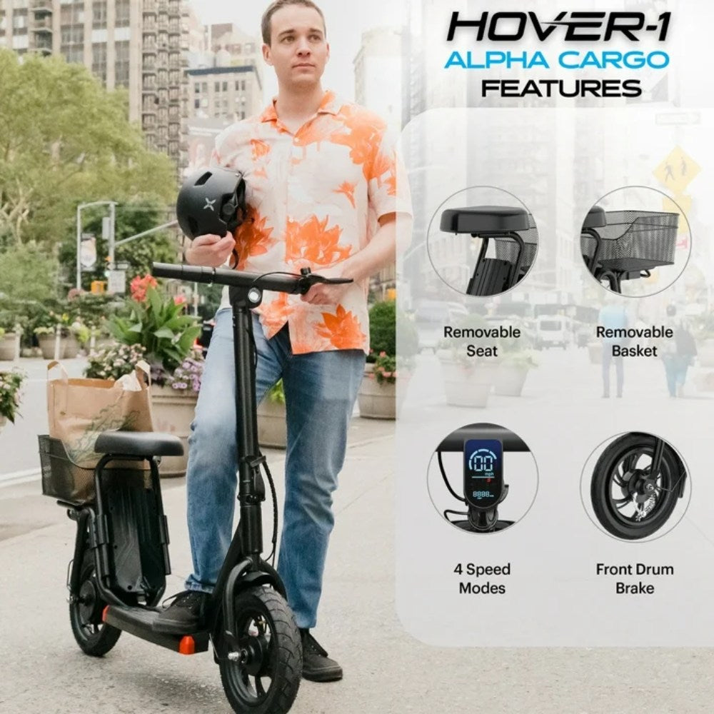 Hover-1 Alpha Cargo 12" Electric Scooter - Black