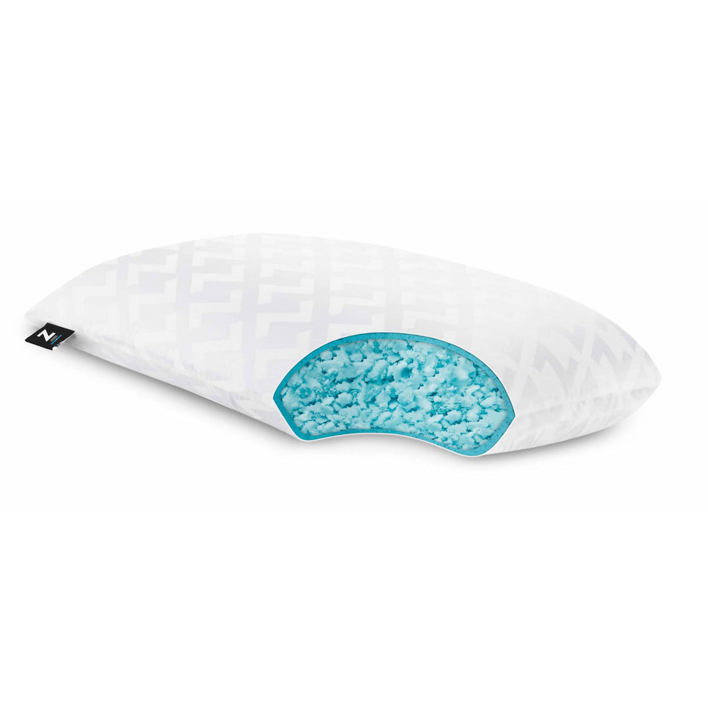 Almohada tamaño queen de masa de gel triturada Malouf - Color blanco