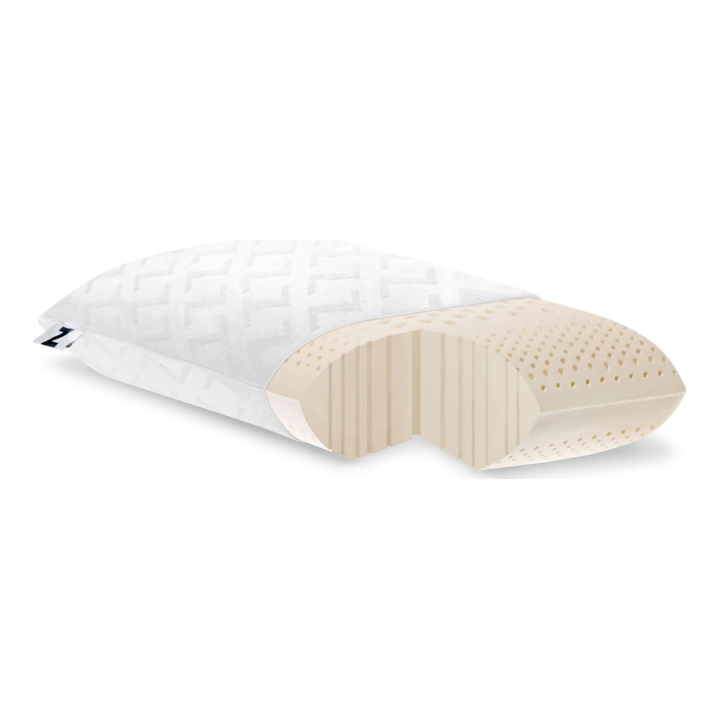 Almohada de látex Talalay de Malouf Zoned, firme, tamaño queen, color blanco