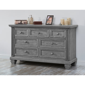 Cómoda Richmond de 56" con 7 cajones de Soho Baby - Gris cepillado