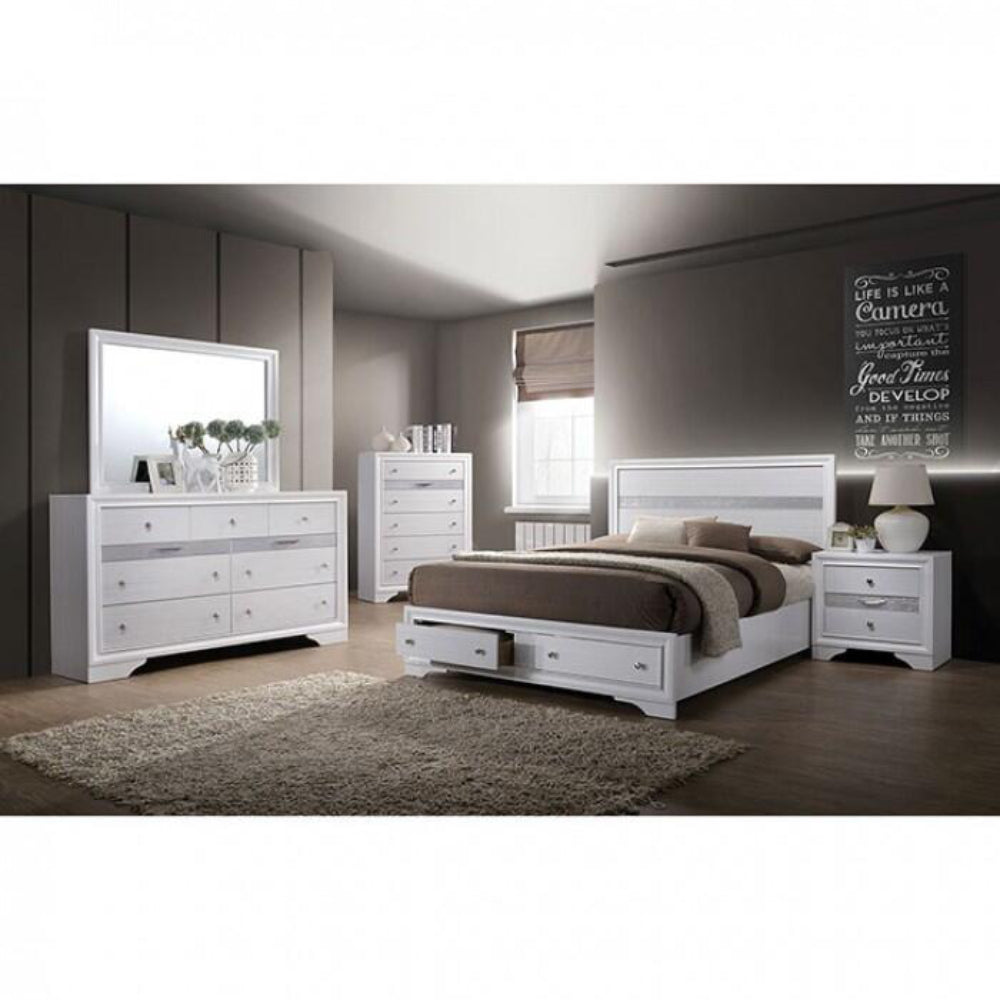 Chrissy 26" Nightstand with 3 Drawers by Furniture of America - White