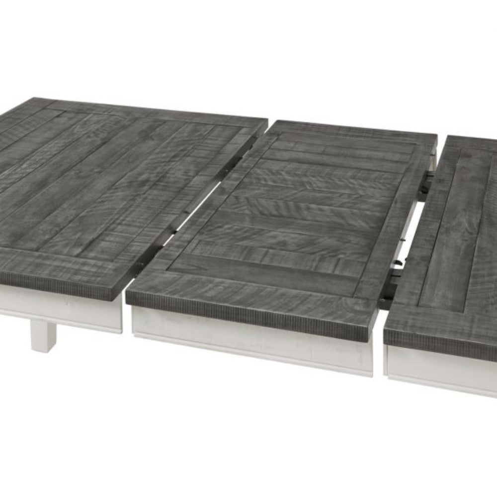 Monterey 78" Rectangle Dining Table with 1 x 18" Extendable Leaf by Martin Svensson Home - White/Gray - Curacao