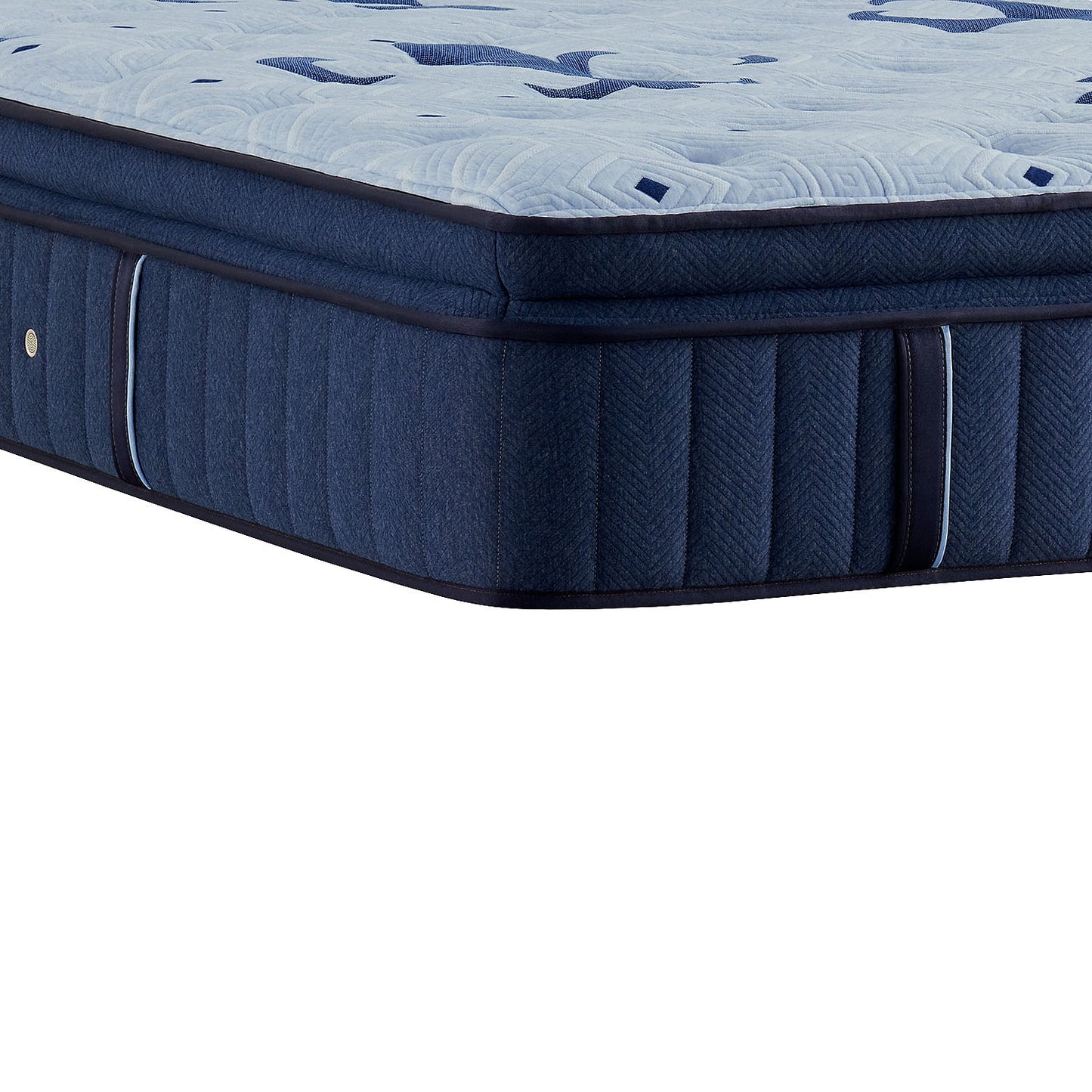 Stearns & Foster Estate Pillow Top Queen Size Firm Mattress - Light Blue/Navy