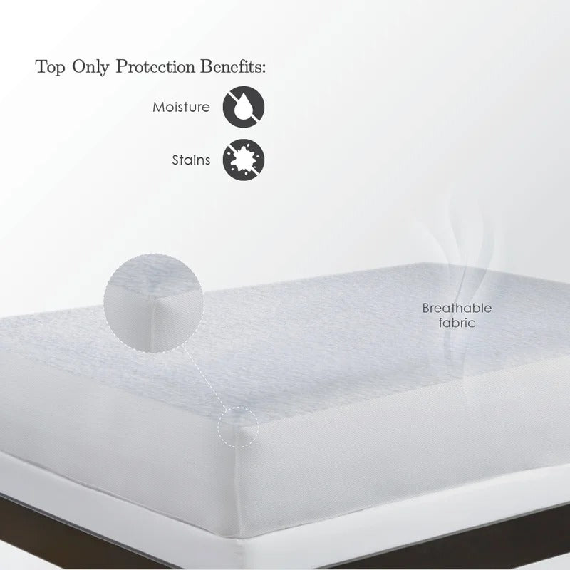 PureCare StainGuard Cotton Terry Waterproof Queen Size Mattress Protector - White