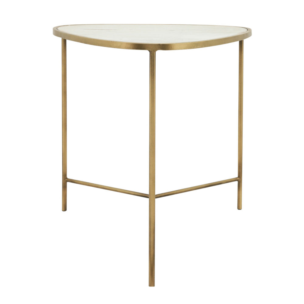 Contemporary Side Table (Set of 2) by Sagebrook Home - White/Gold