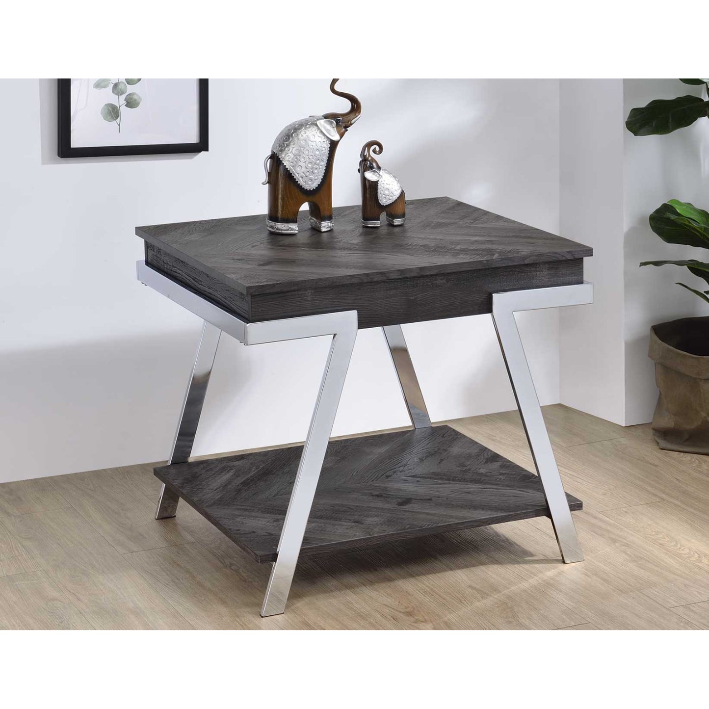 Roma 23" End Table with Open Shelf by Steve Silver Company - Gray