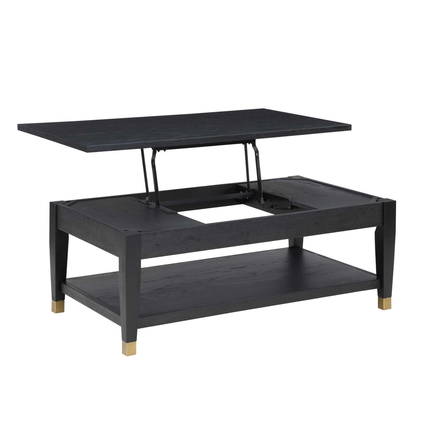 Yves 48" Coffee Table with Lift Top and Open Shelf by Steve Silver Company - Charcoal