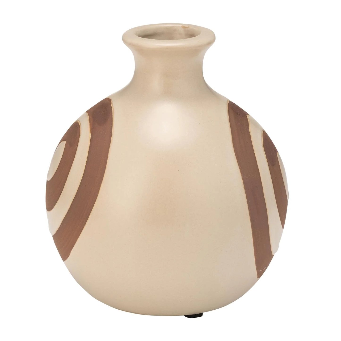 Sagebrook Home Contemporary 6" Ceramic Abstract Vase - Ivory/Beige