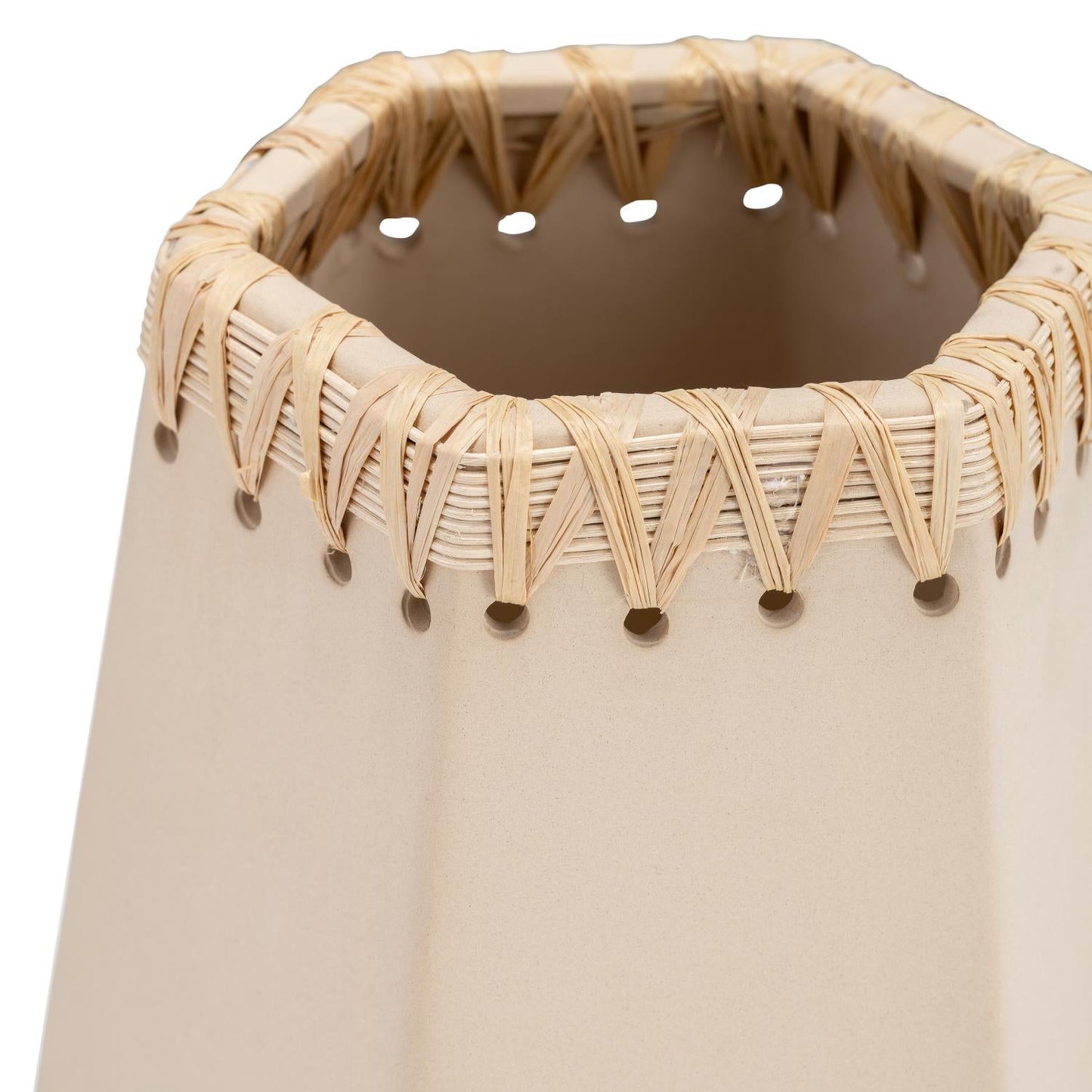 Jarrón de cerámica contemporáneo de 11" con tejido de Sagebrook Home - Marfil/Beige