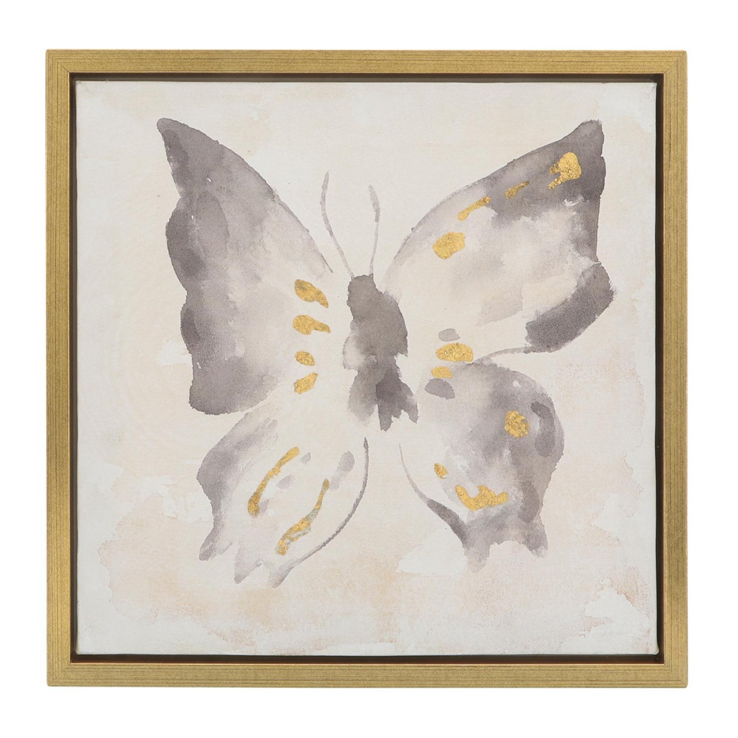 Sagebrook Home Contemporary 18" x 18" Hand Painted Butterflies Canvas Art (Set of 4) - Multicolor