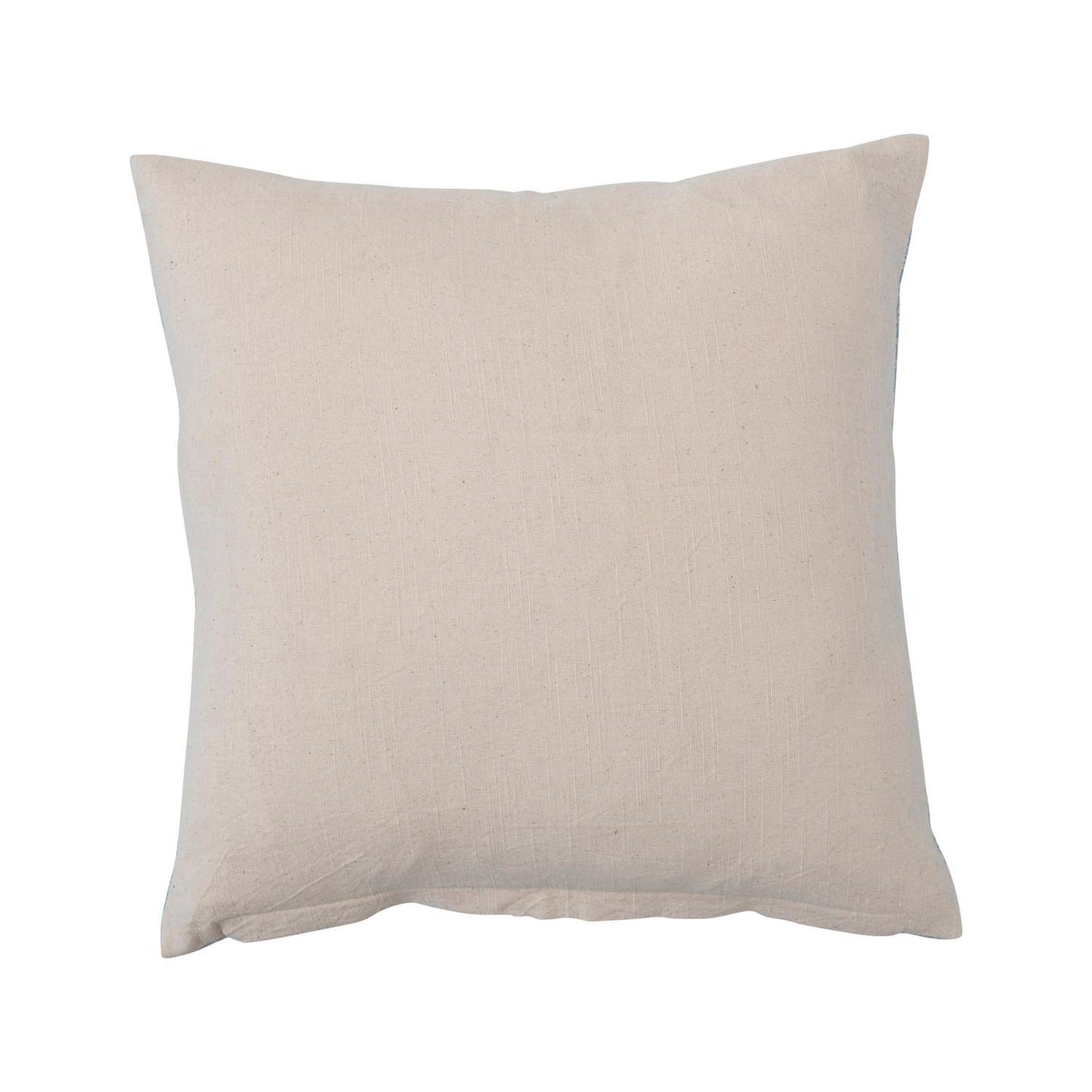 Almohada de algodón estampada de 18" con diseño de muérdago, bordado y pompones de Creative Co-Op - Multicolor