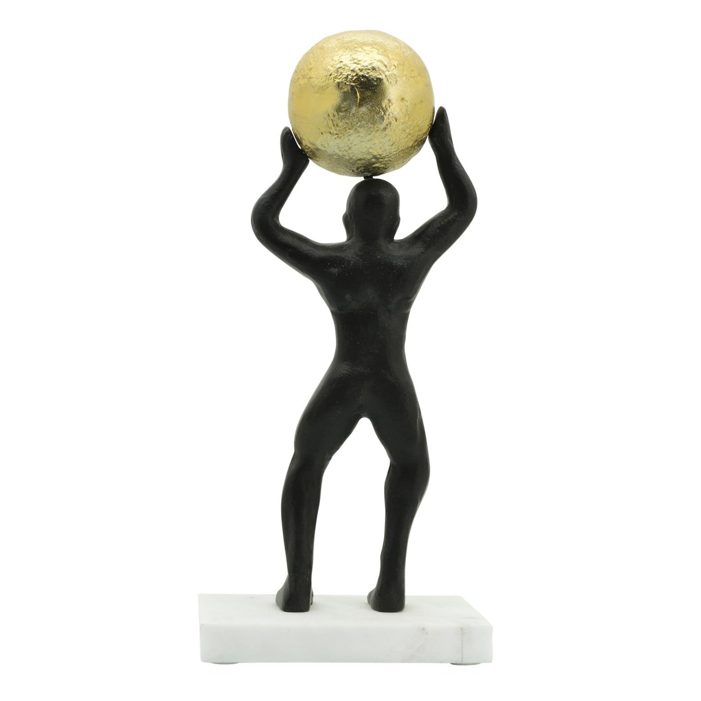 Bola de metal con forma de hombre de 13" de Sagebrook Home en la parte superior, color negro y dorado