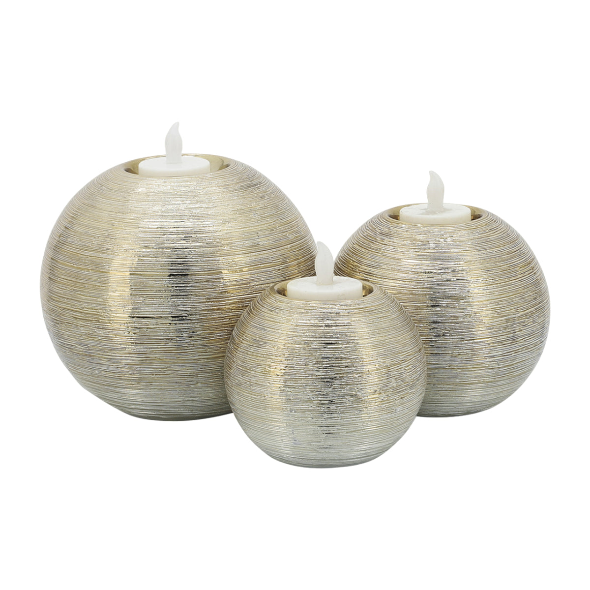 Sagebrook Home Ceramic Scratch Orbs (Set of 3) - Gold