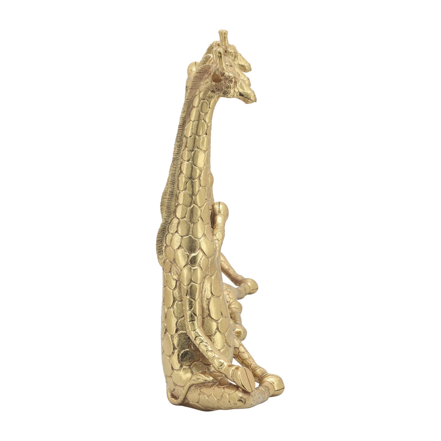 Sagebrook Home Polyresin 12" Yoga Giraffe (Set of 3) - Gold