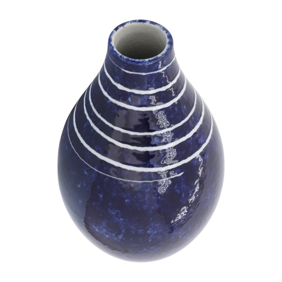 Sagebrook Home Contemporary 10" Ceramic Primeval Vase - Blue