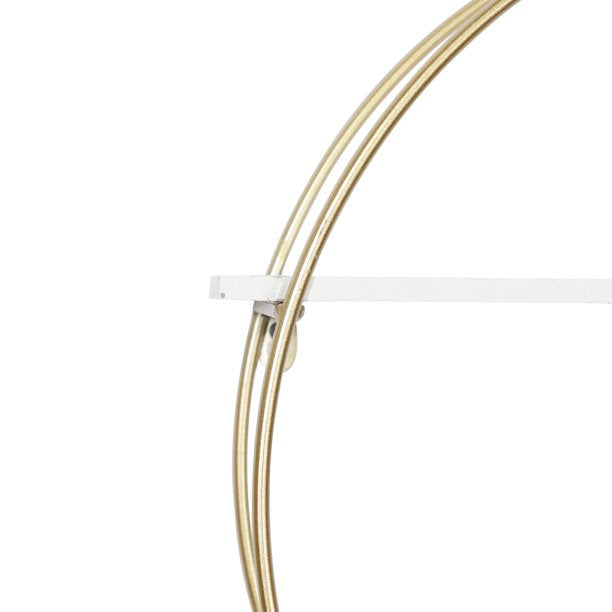 Estantes de pared redondos contemporáneos de metal de UMA Enterprises (juego de 2) - Dorado/blanco