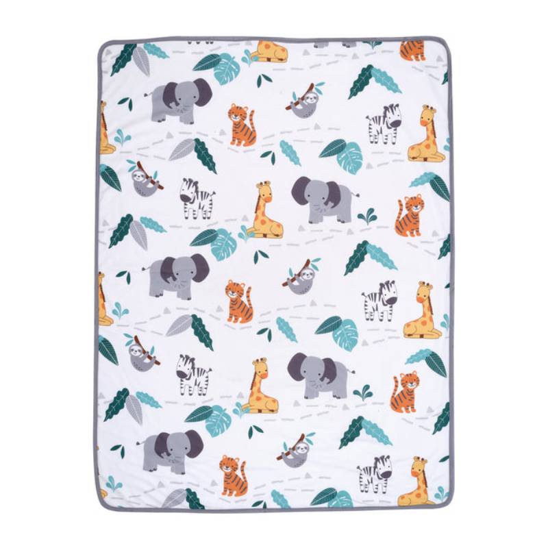 Bedtime Originals Mighty Jungle Animals Fleece Baby Blanket - Multicolor