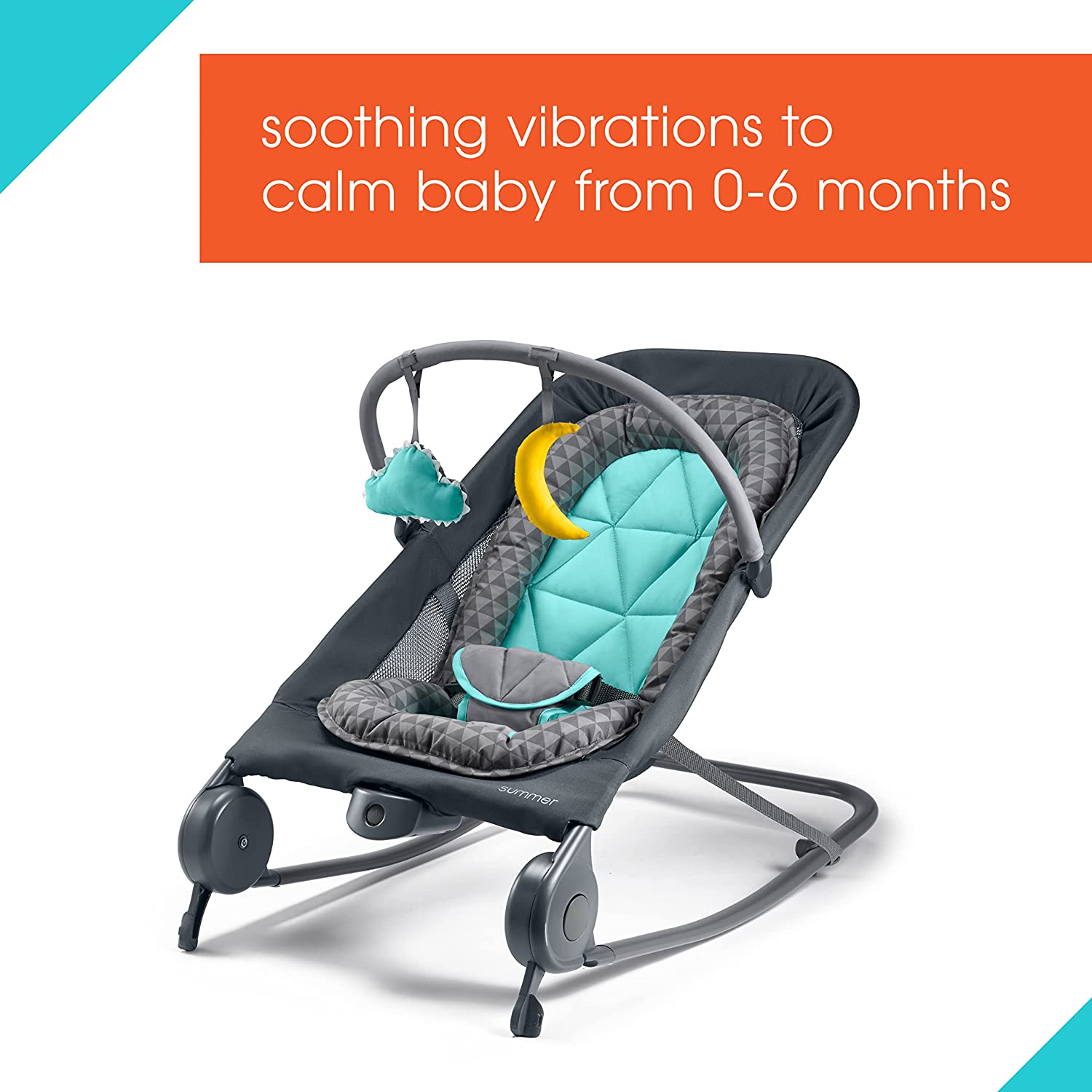 Summer Infant 2-in-1 Bouncer & Rocker Duo - Gray/Teal– Curacao