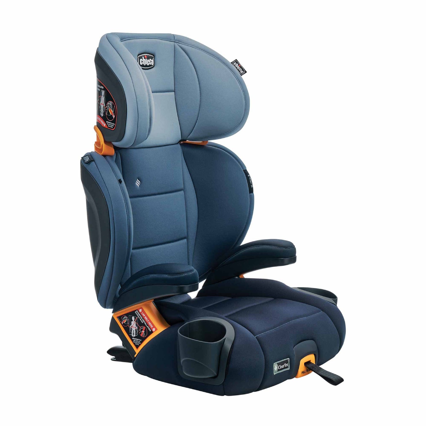 Asiento elevador para automóvil Chicco KidFit ClearTex Plus 2 en 1 con posicionamiento de cinturón - Reef