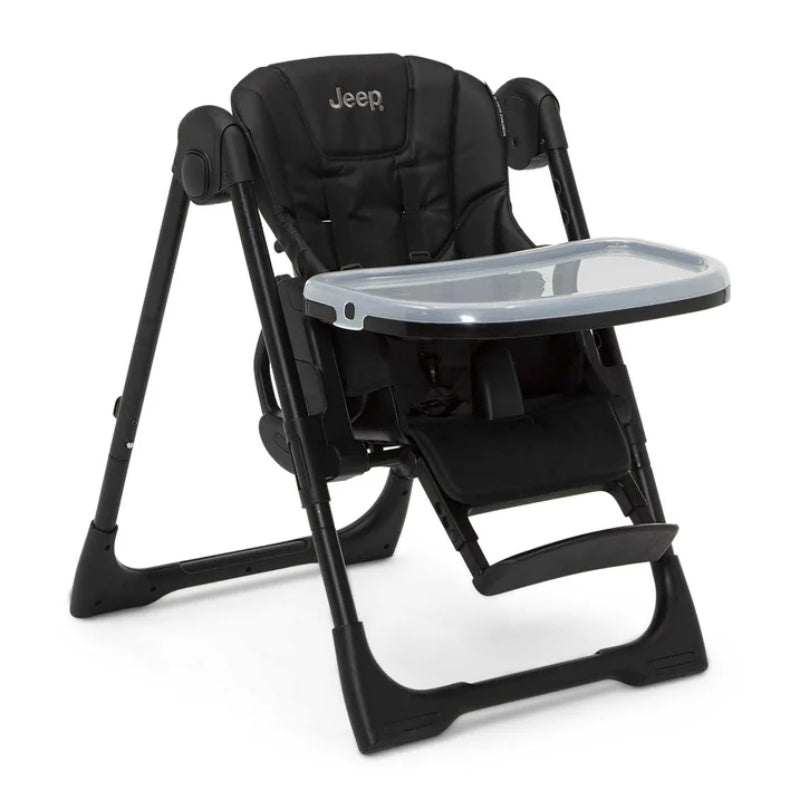 Jeep Classic Convertible 2-in-1 High Chair with Adjustable Height, Recline & Footrest- Black