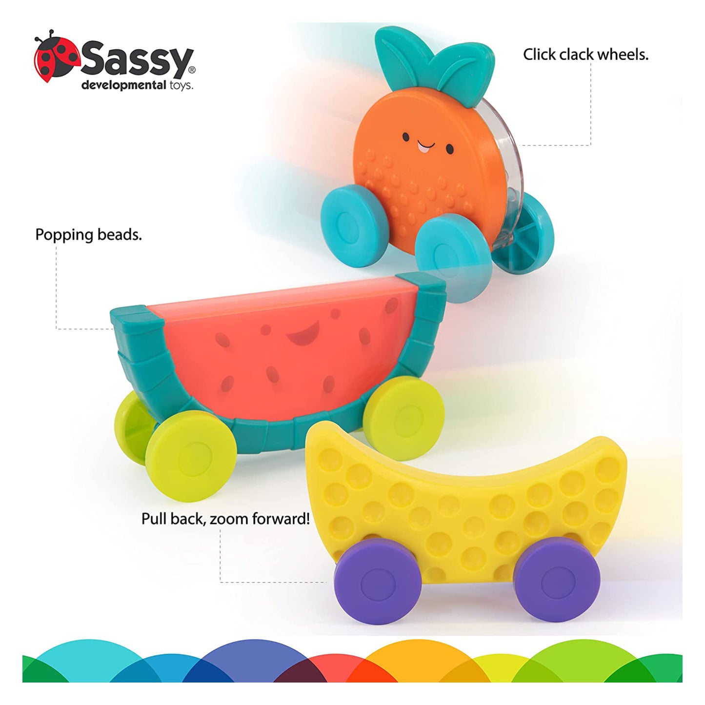 Sassy Stacking Fruit Action Cars (3-Pieces)