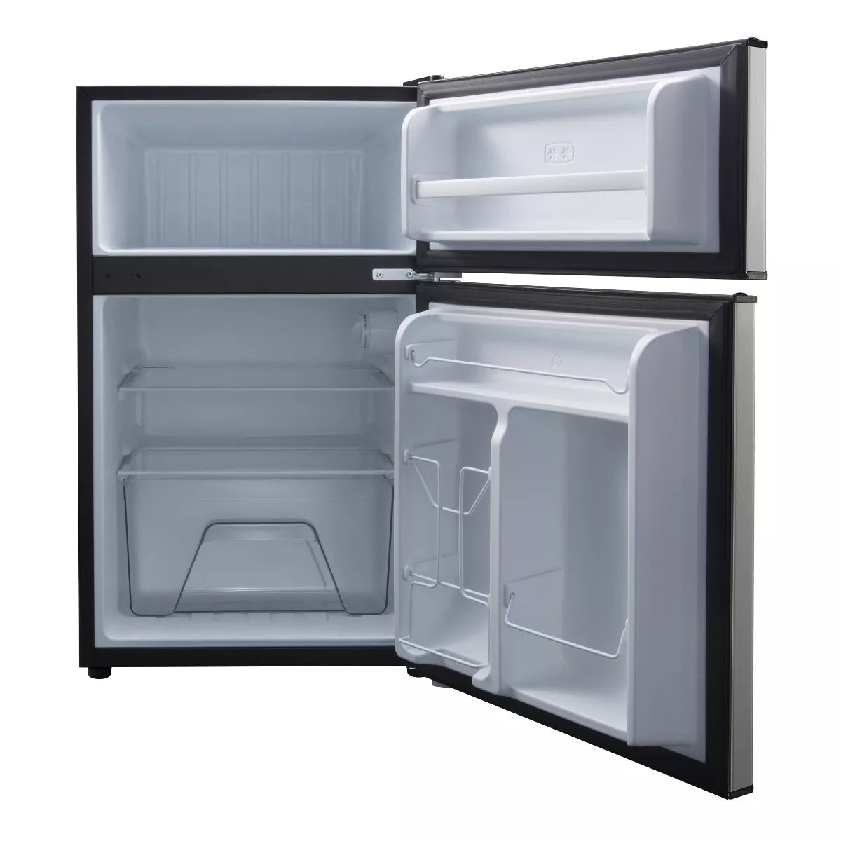 Mini refrigerador Whirlpool WHR31TS1E de 3,1 pies cúbicos con congelador de doble puerta - Acero inoxidable