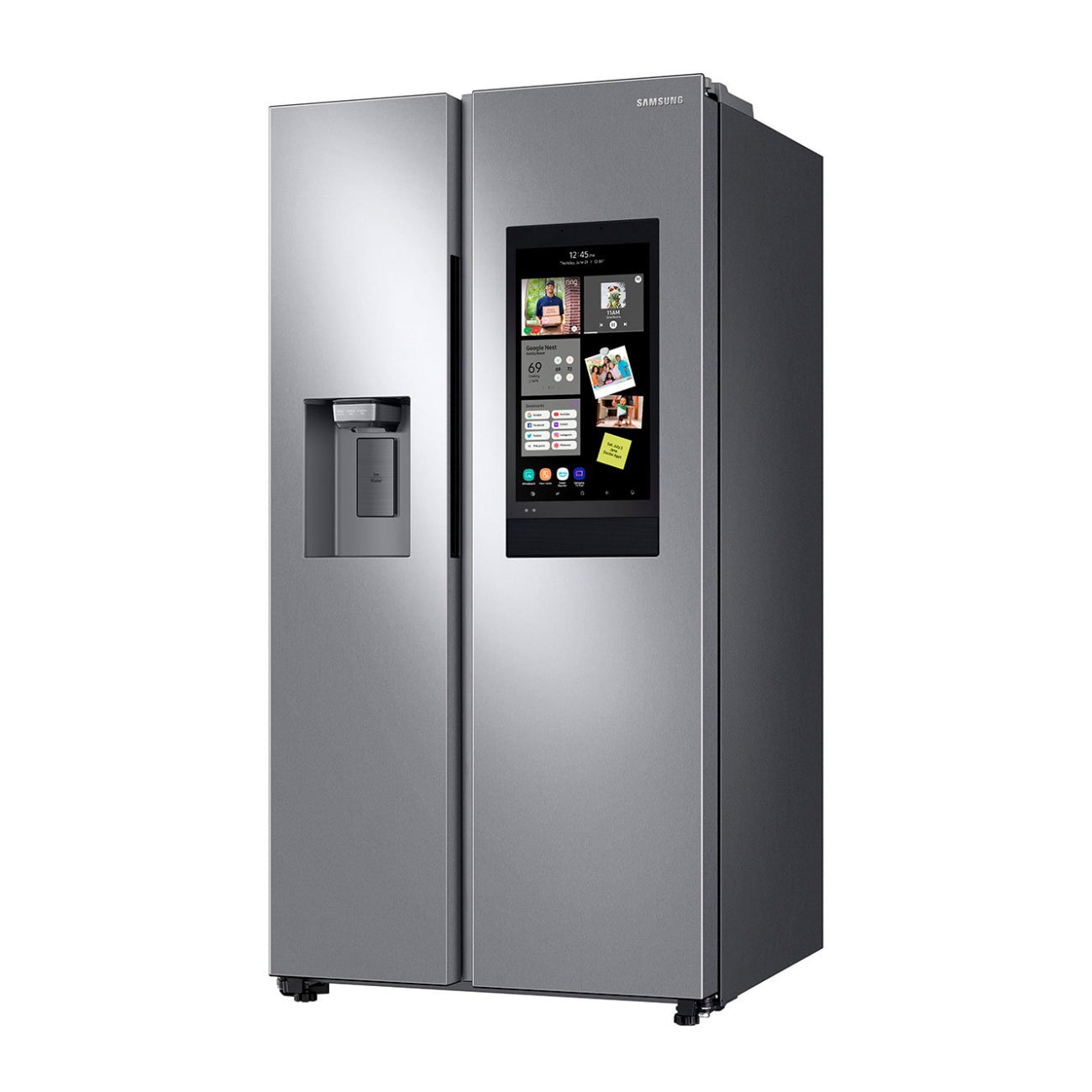 Refrigerador inteligente Samsung RS27T5561SR Family Hub de 26,7 pies cúbicos, de dos puertas, resistente a huellas dactilares, de acero inoxidable 