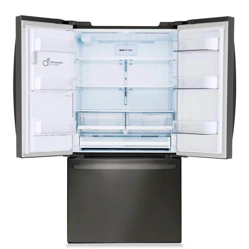 LG - Refrigerador de 3 puertas y 28 pies cúbicos con puerta francesa y tecnología ThinQ, modelo LRFS28XBD