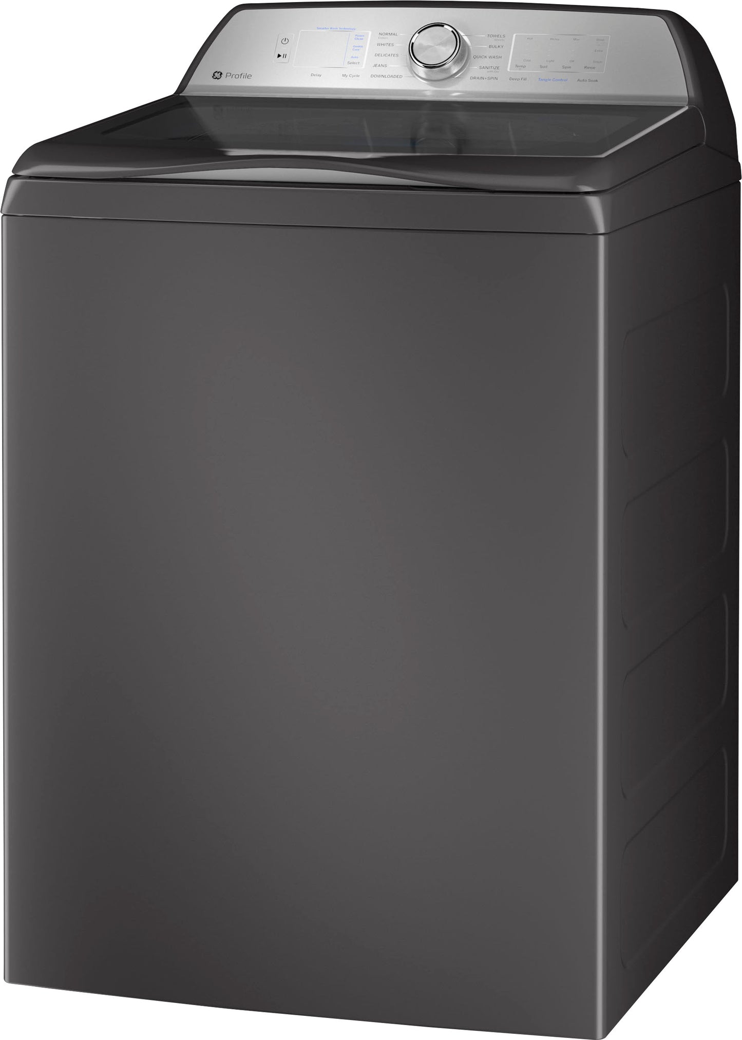 GE Profile 4.9 Cu Ft High Efficiency Smart Top Load Washer with Smarter Wash Technology, Easier Reach & Microban Technology - Diamond gray