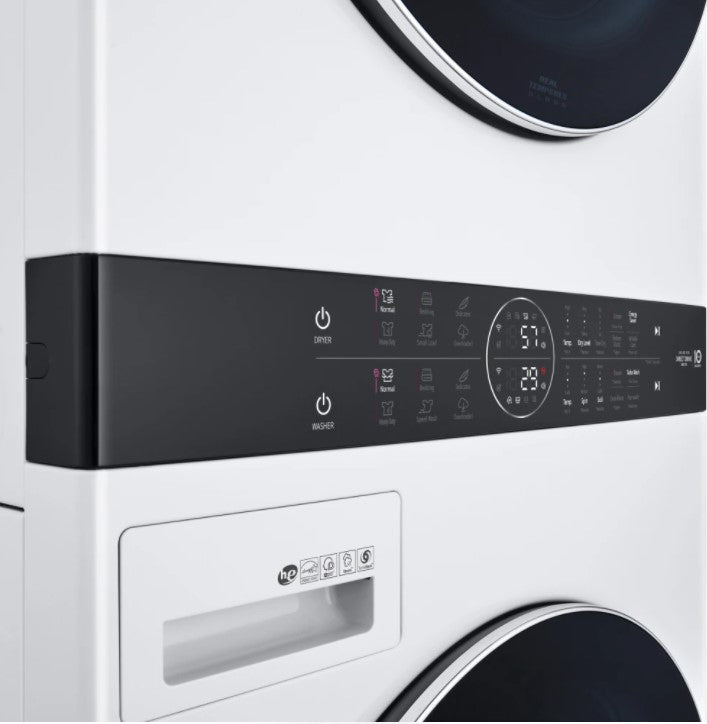 LG WKGX201HWA 27-inch White Wash Tower Laundry Center with 4.5CF Washer and 7.4CF Gas Dryer