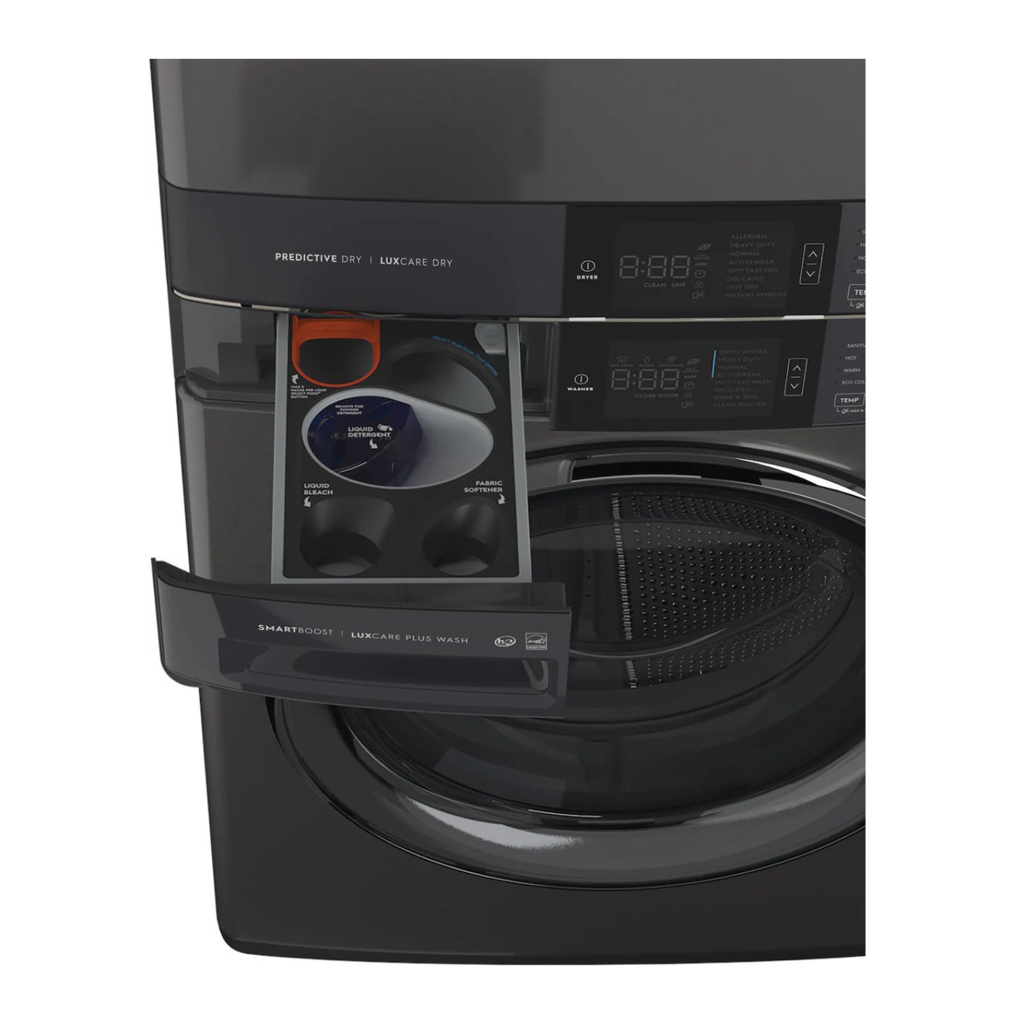 Electrolux ELTG7600AT Stacked Laundry Center with 4.5 cu. ft. Front Load Washer and 8 cu. ft. Gas Dryer - Titanium