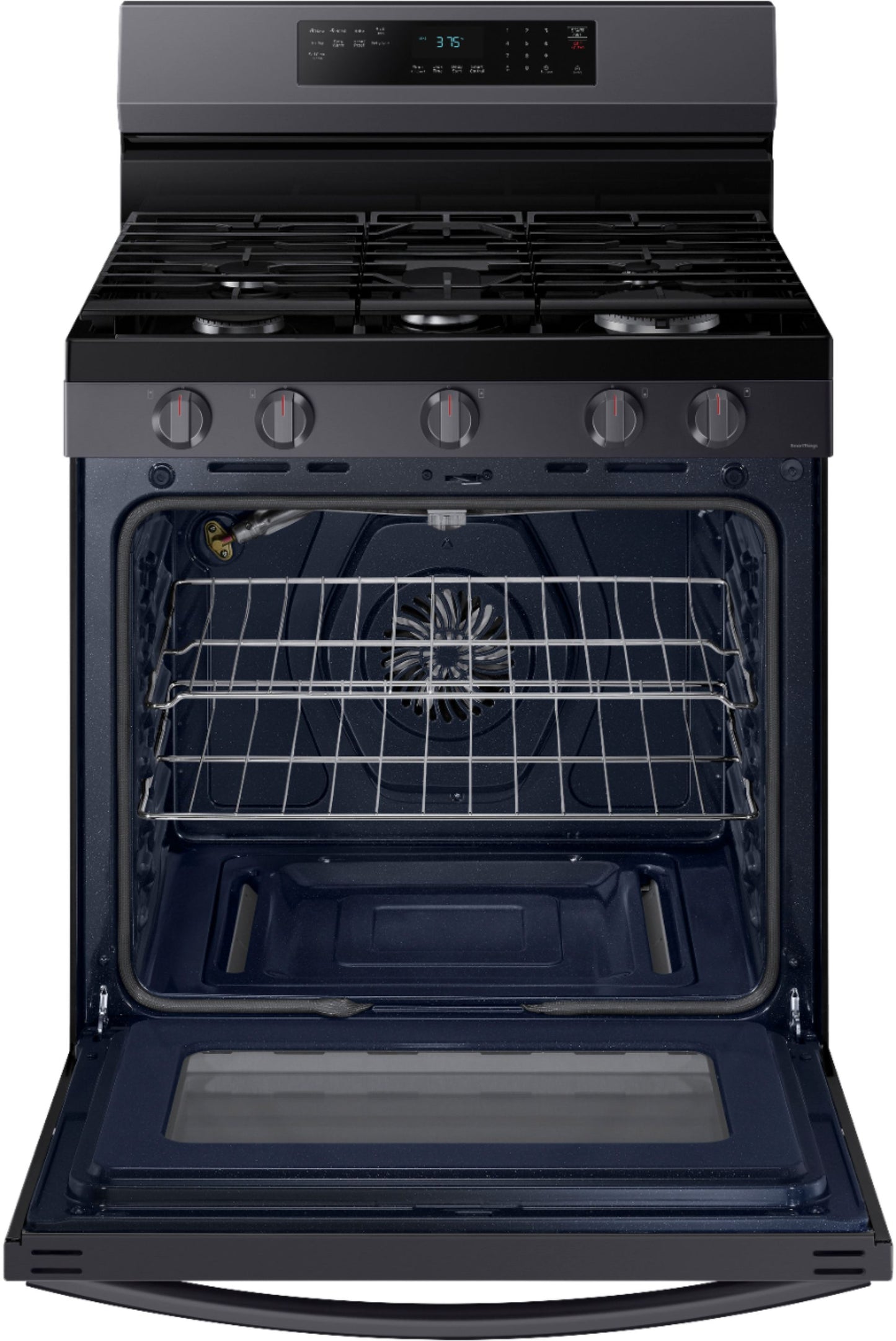 Samsung NX60A6511SG 6.0 cu. ft. Smart Freestanding Gas Range with No-Preheat Air Fry & Convection - Black Stainless Steel