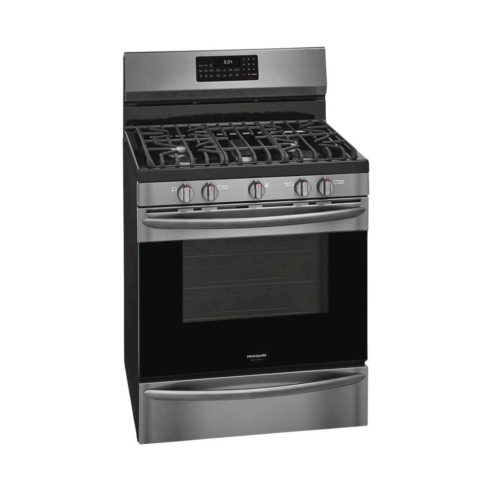 Cocina a gas independiente Frigidaire Gallery GCRG3060AD de 5,0 pies cúbicos con Air Fry - Acero inoxidable negro