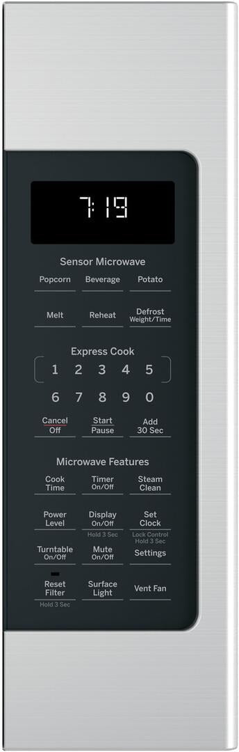 Horno microondas GE JVM7195SKSS de 1,9 pies cúbicos sobre la estufa - Acero inoxidable