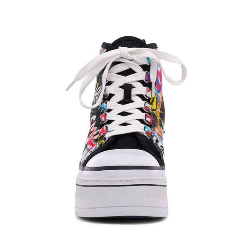 D'Amelio Women's Eyekonn Platform Sneakers (Size 7.5) - Graffiti/Black