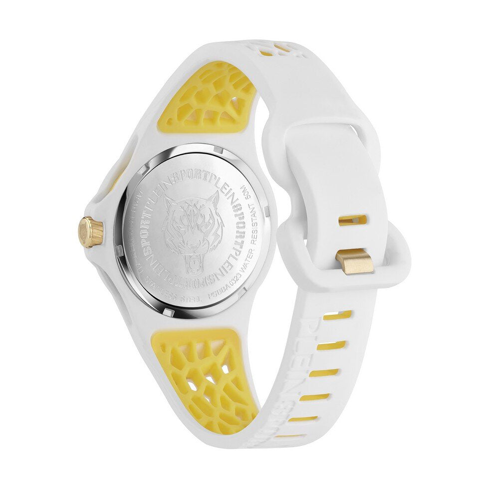 Reloj de cuarzo para hombre Plein Sport Thunderstorm de 40 mm con correa de acero inoxidable - Blanco