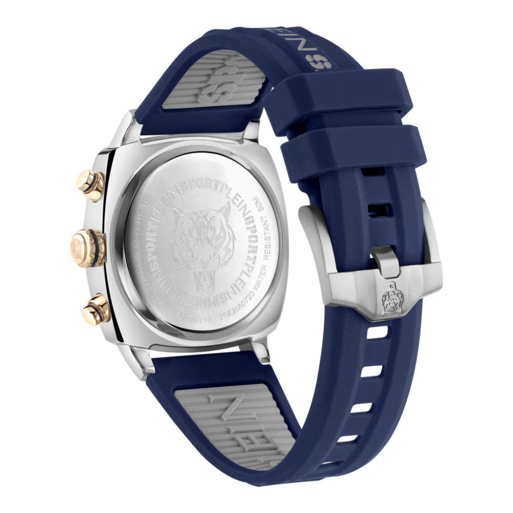 Reloj cronógrafo Plein Sport Wildcat para hombre con correa de cuarzo de 40 mm, color azul