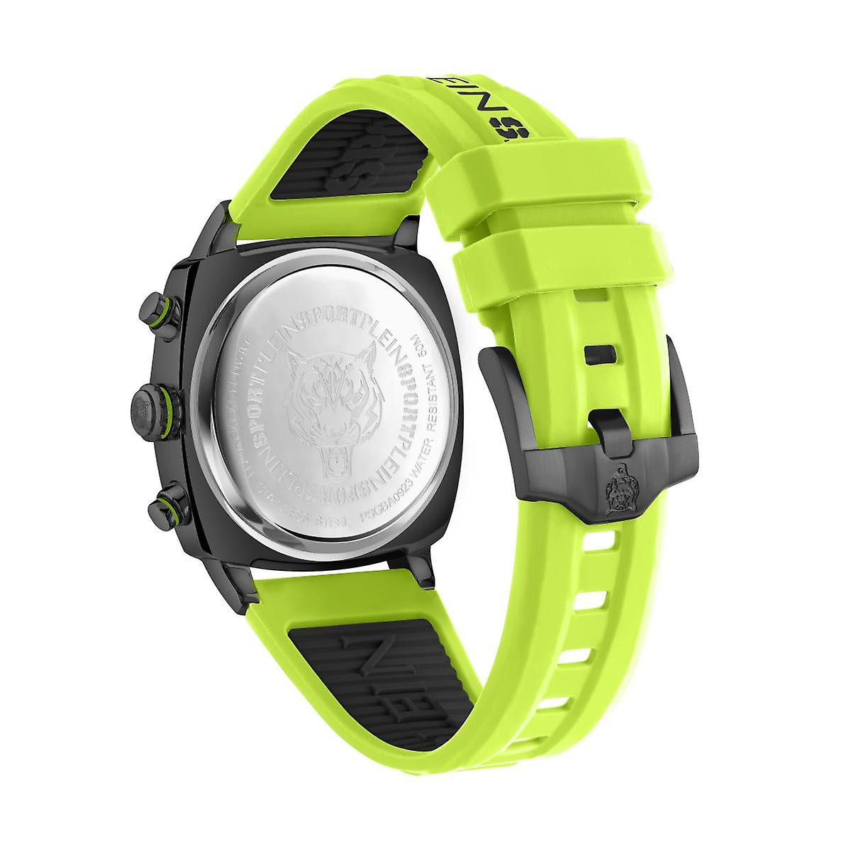 Reloj cronógrafo de cuarzo para hombre Plein Sport Wildcat de 40 mm con correa verde, color negro