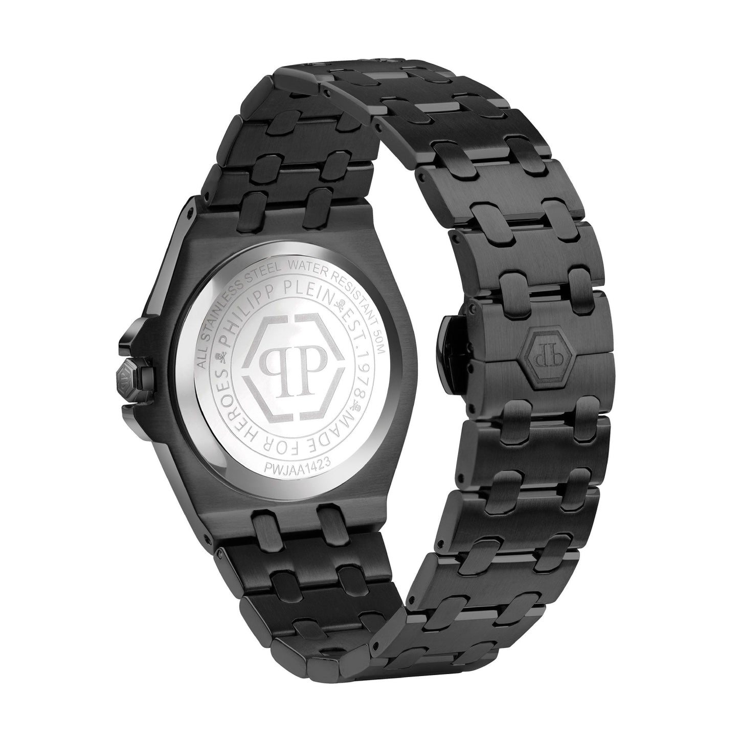 Reloj Philipp Plein Extreme Crystal para mujer, pulsera de tres manecillas de 38 mm, color negro