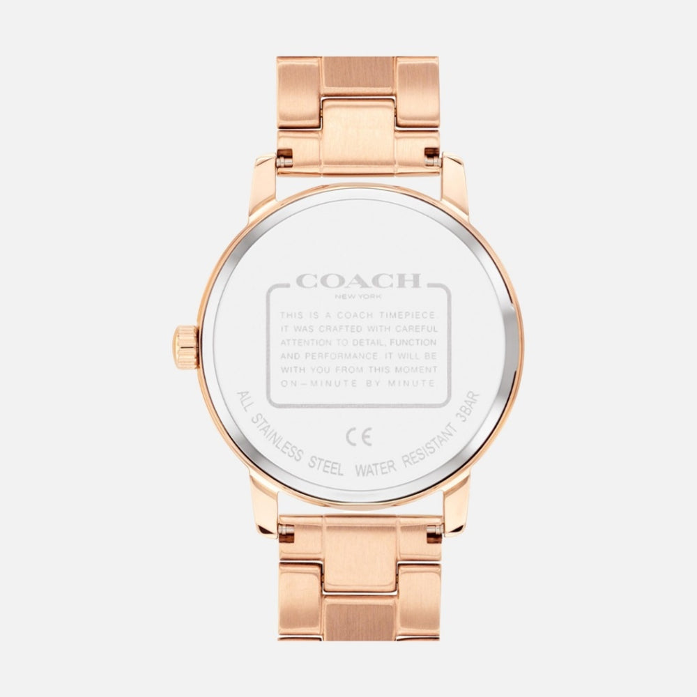 Reloj de pulsera de cuarzo Coach Grand para mujer de 36 mm - Oro rosa