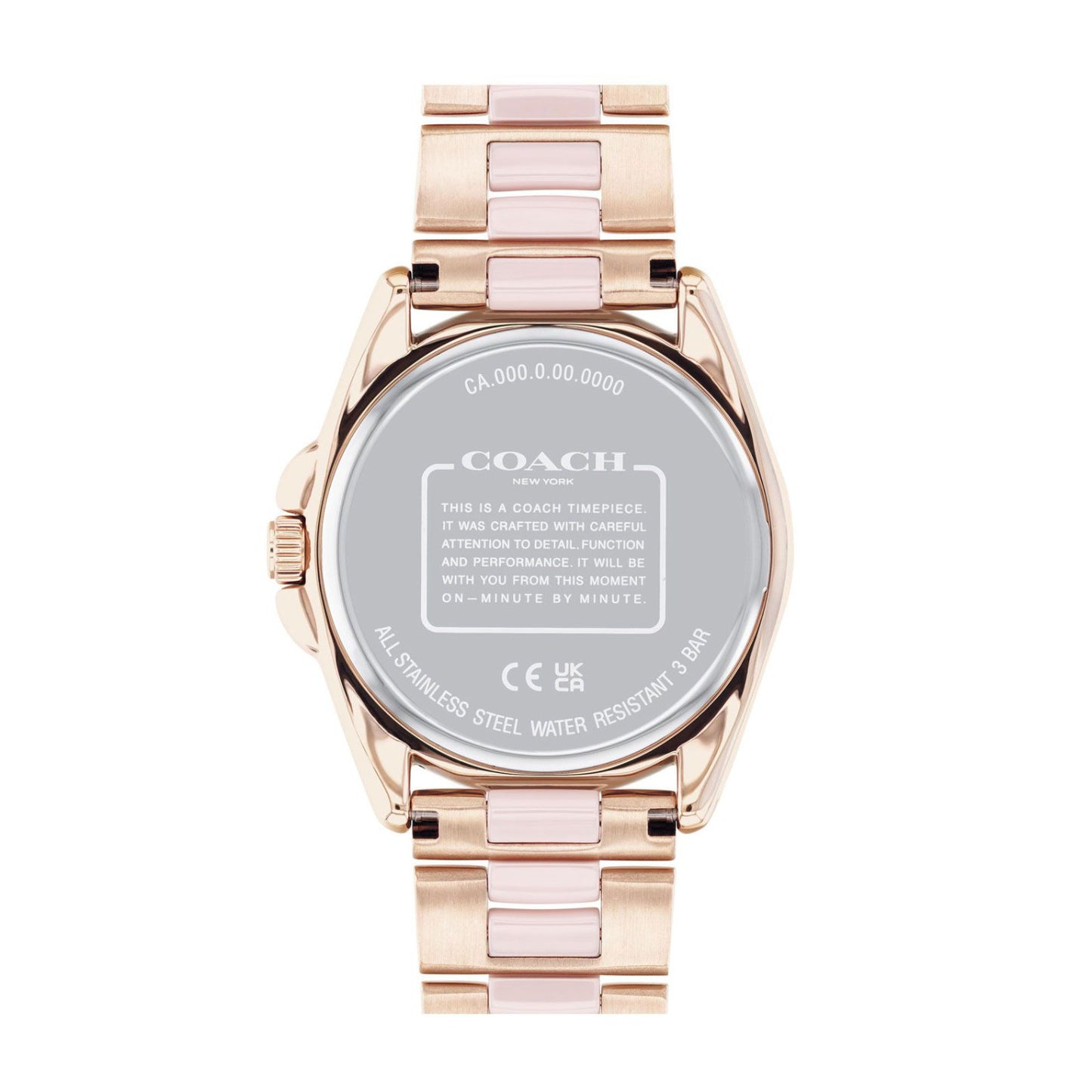 Reloj de pulsera Coach Greyson de 36 mm para mujer, color rubor