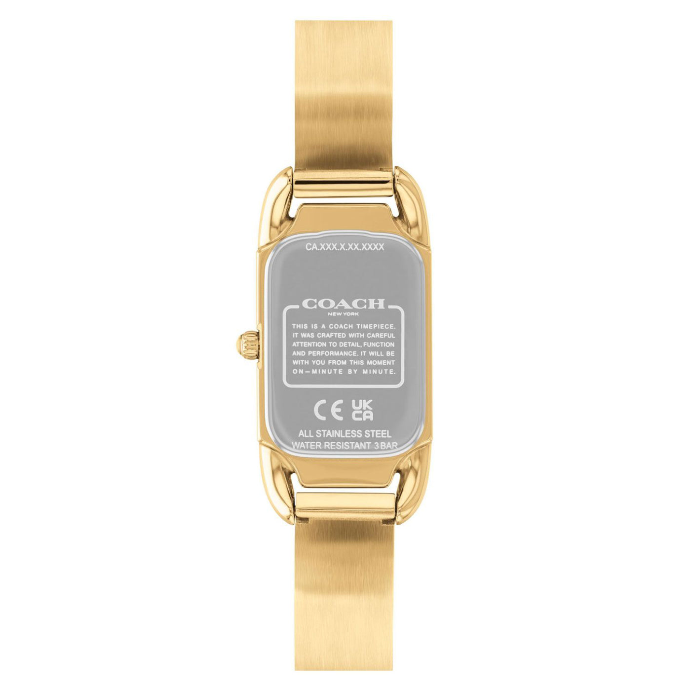 Reloj de cuarzo con pulsera dorada de 28,5 mm para mujer Coach Cadie Signature - Esfera blanca