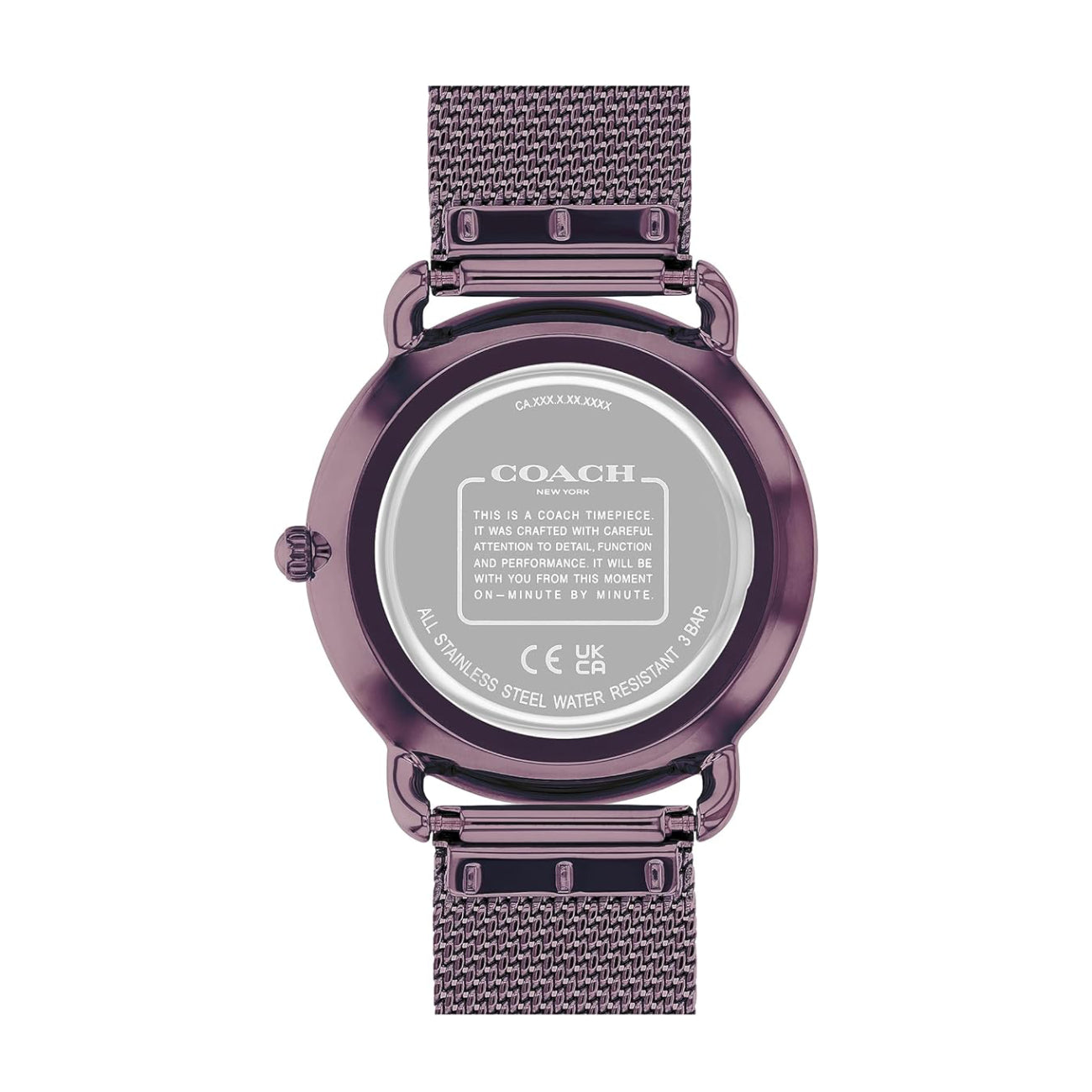 Reloj de pulsera de cuarzo Coach Elliot para mujer de 36 mm, morado